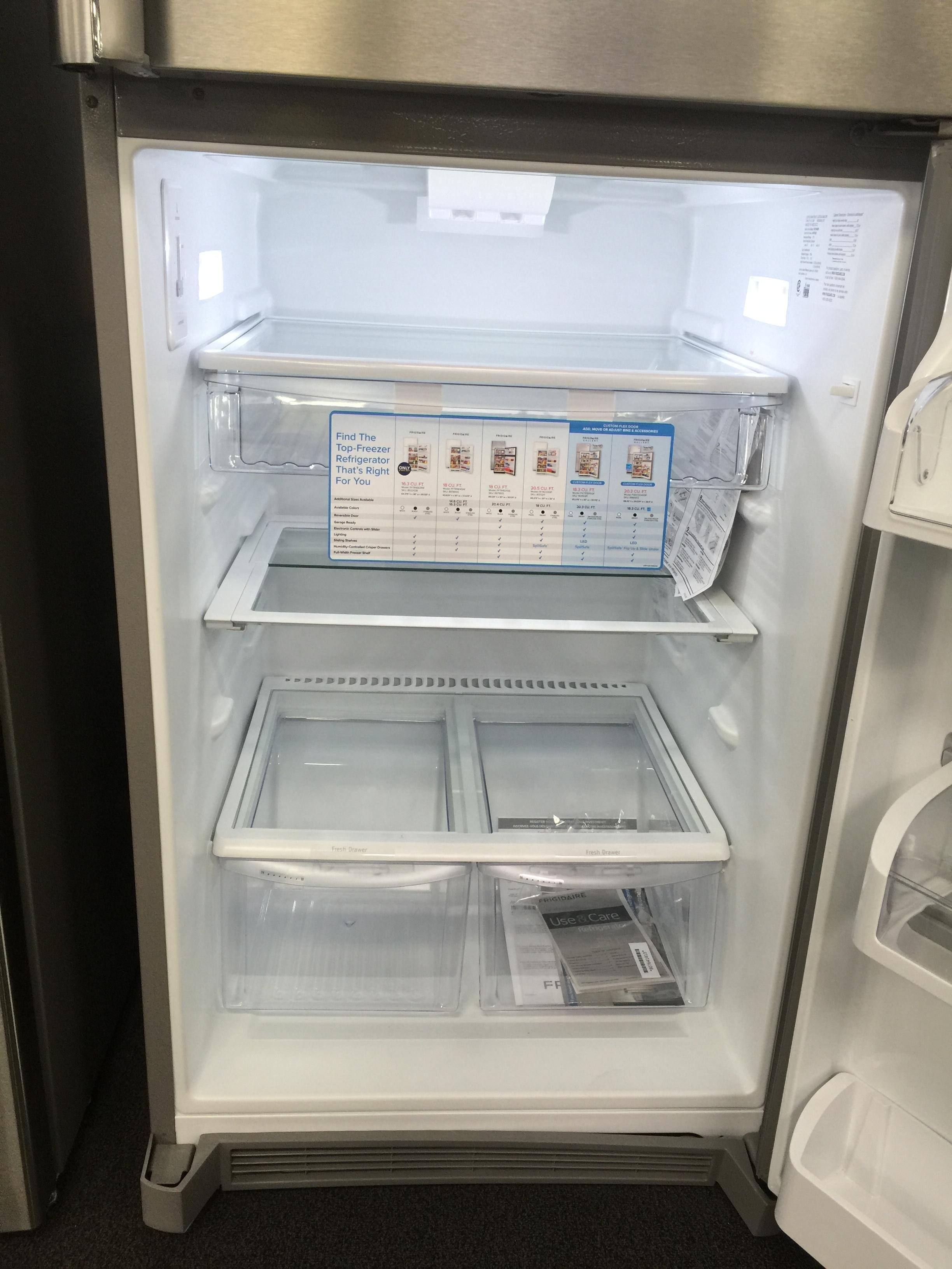 The bottom rack on the refrigerator can fold underneath giving me more room, click to load a larger version