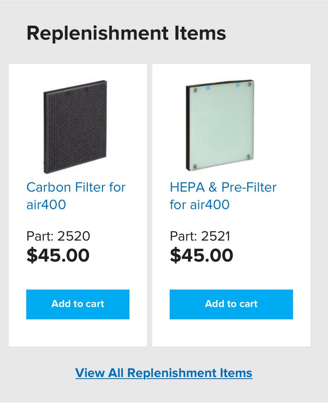Replacement Filters, click to load a larger version