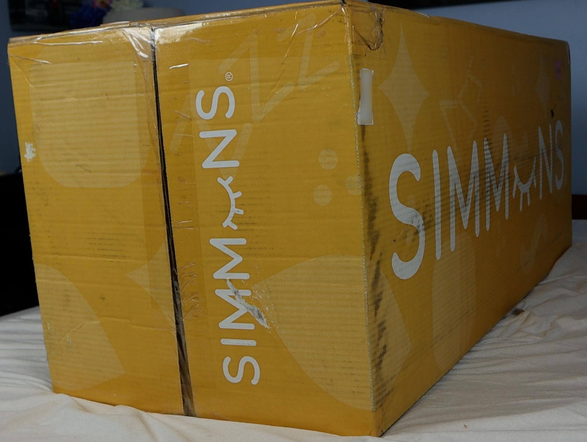 Mattress in the shipping box, ~60 lbs., click to load a larger version