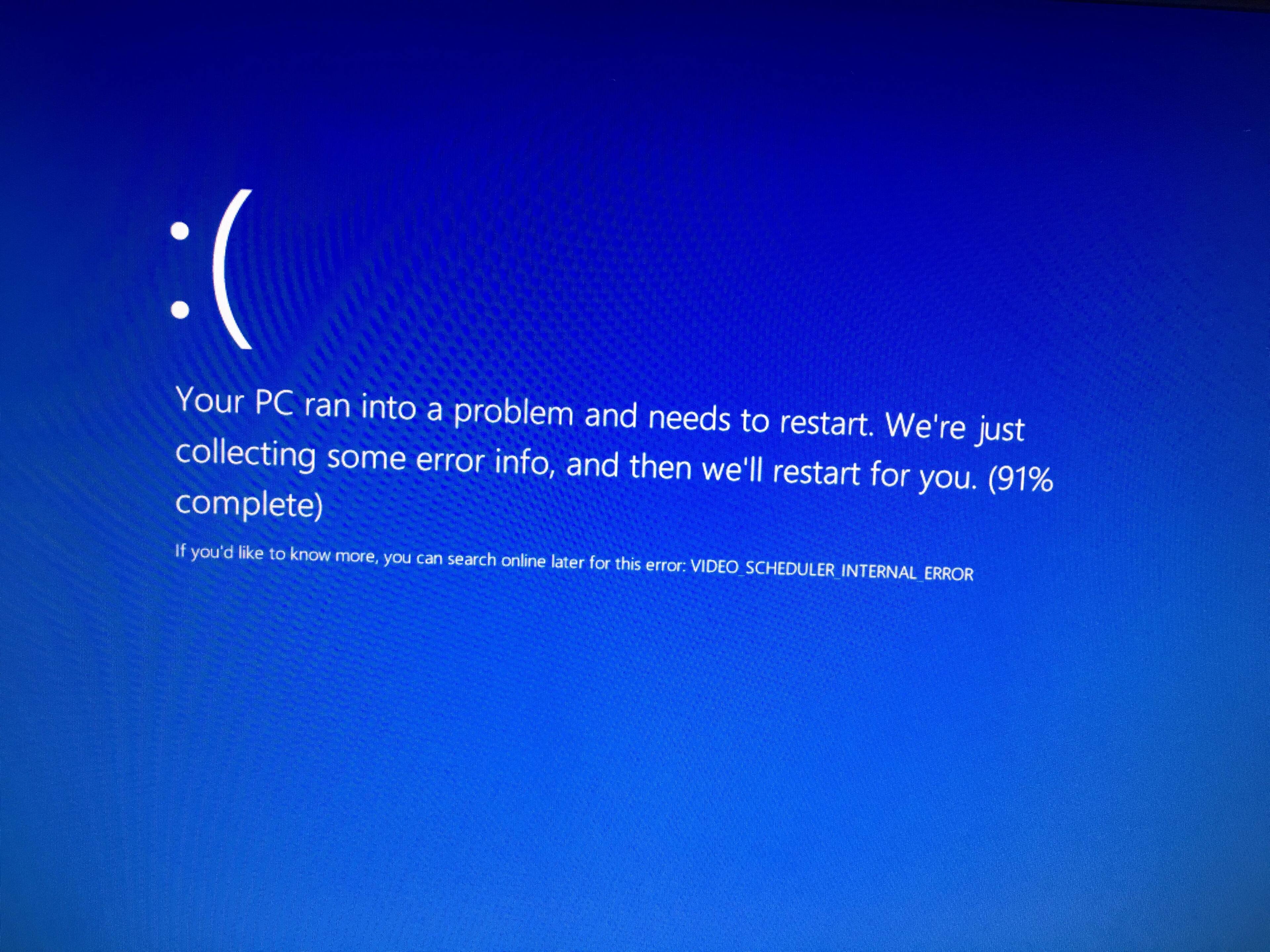 Blue screen of death, click to load a larger version