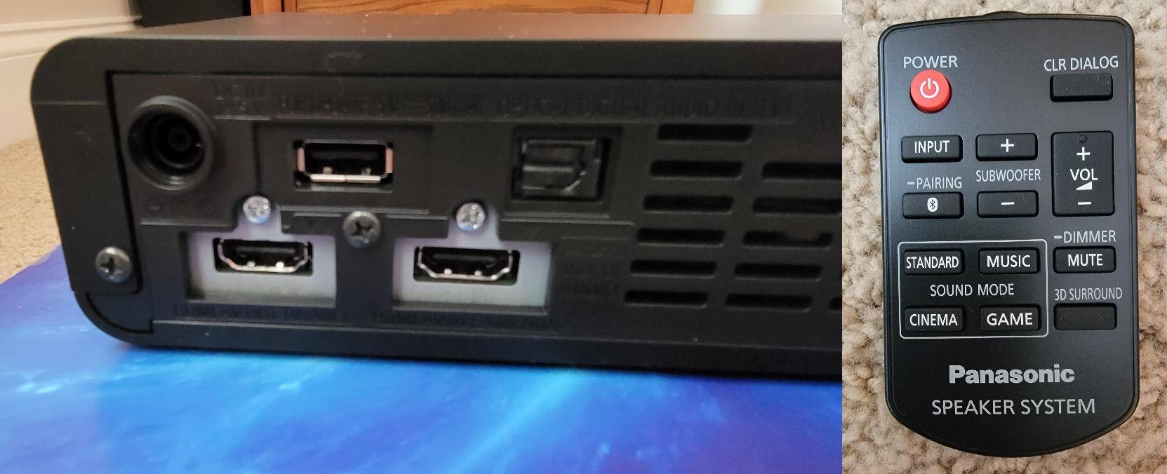 Rear ports, remote control, click to load a larger version