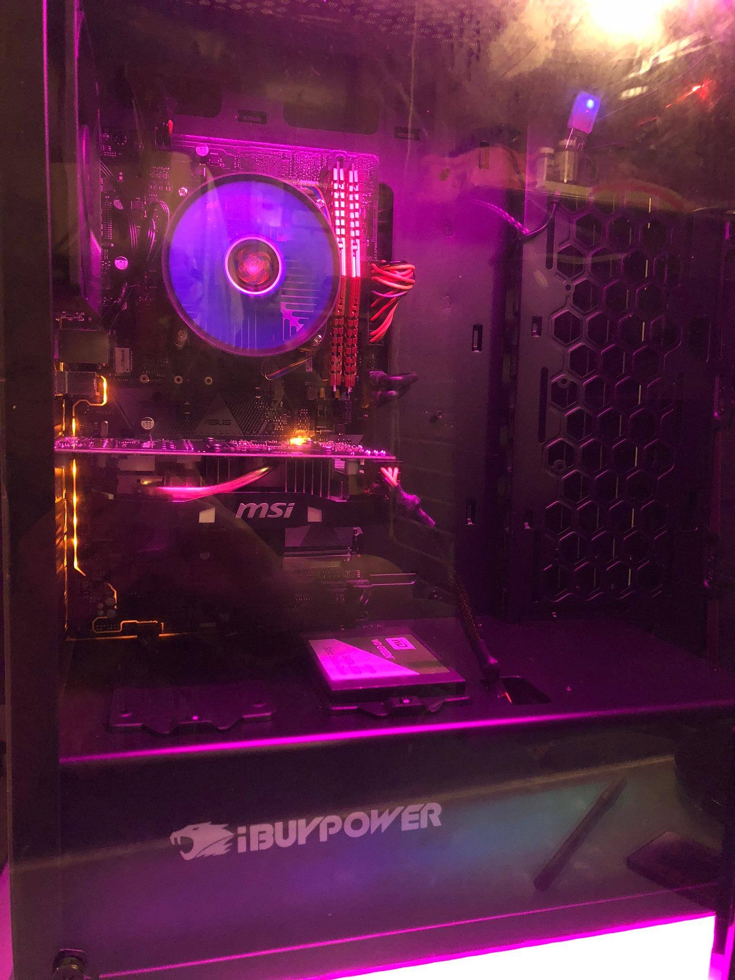 The inside, through the glass panel, when lit in pink, click to load a larger version