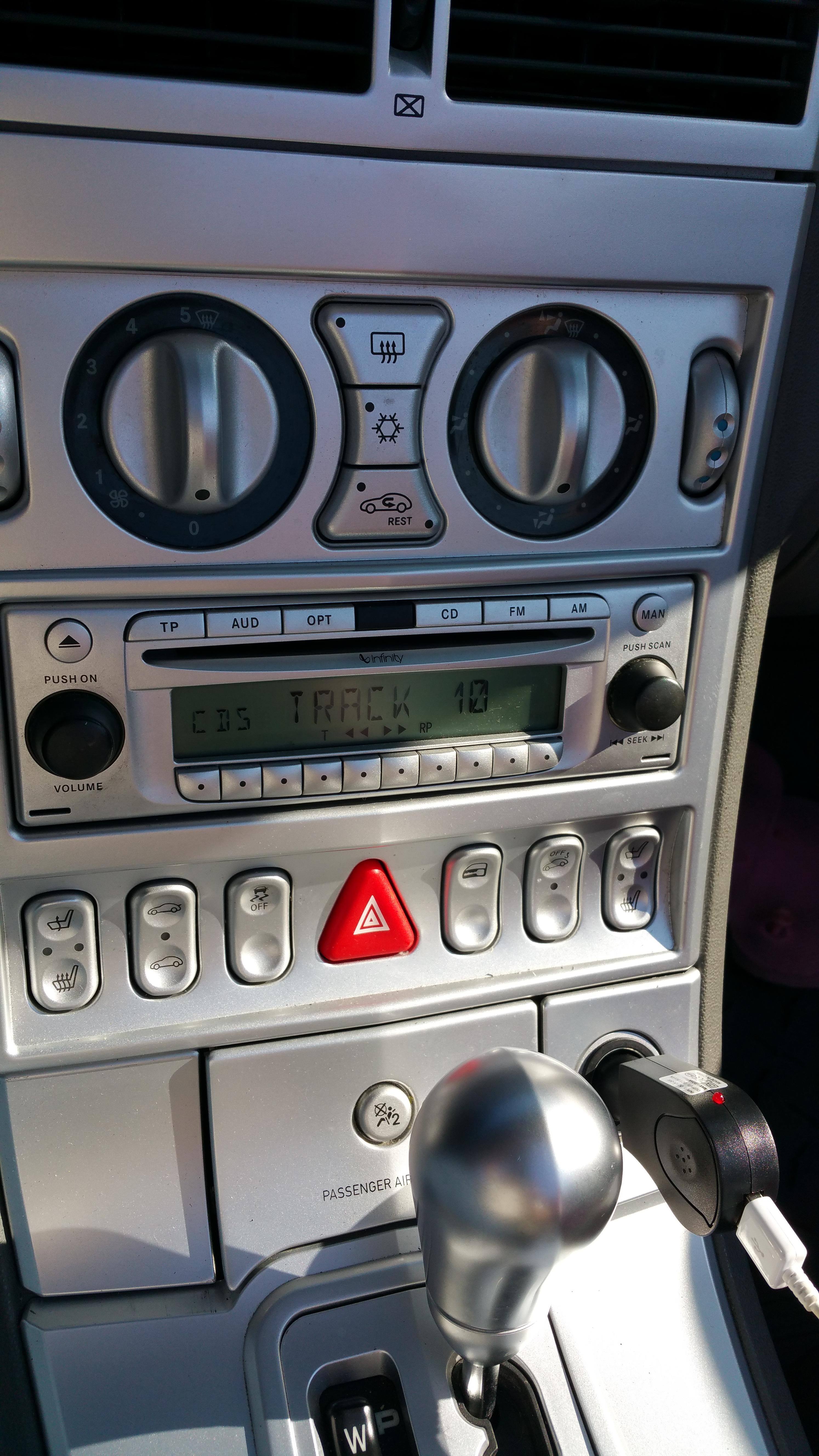 This is the radio to my Chrysler Crossfire, click to load a larger version