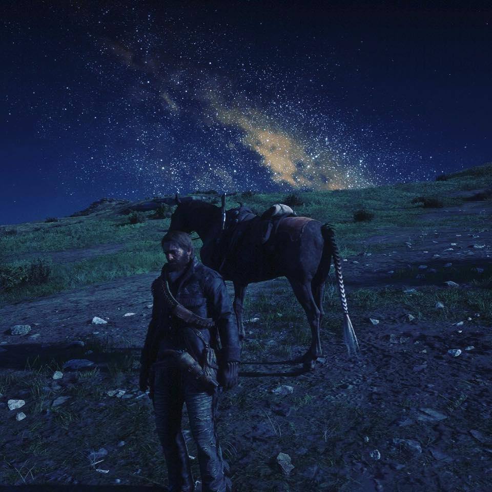 Close up of RDR2 at NIGHT, click to load a larger version