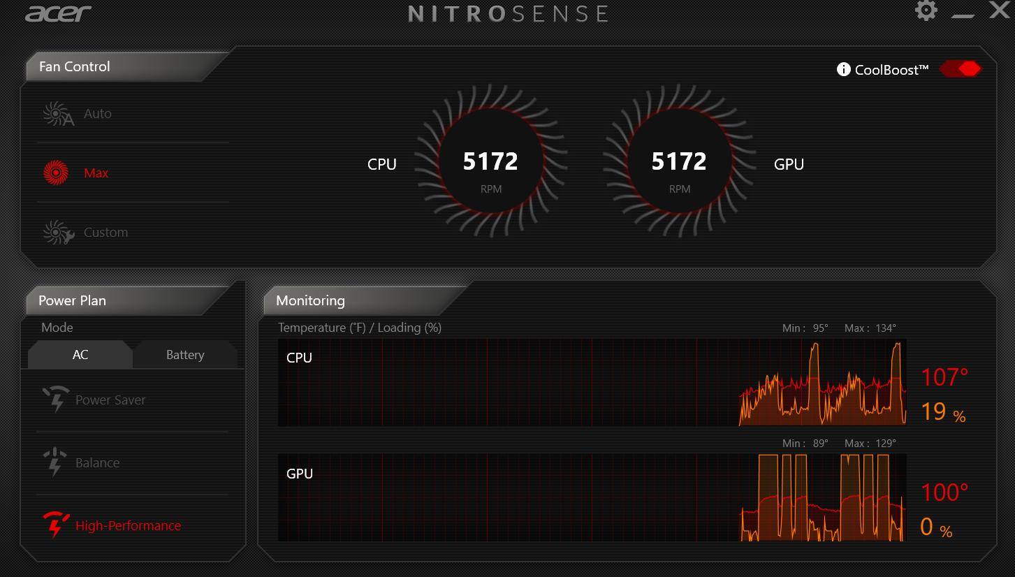 Even with multiple runs the max temp stayed low and temps dropped quickly after the load was down, click to load a larger version
