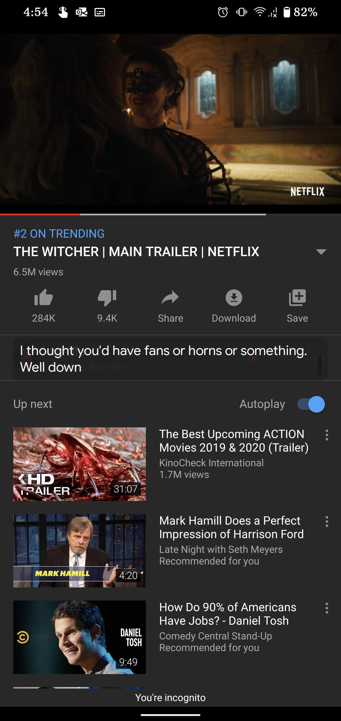 Live Caption in action, click to load a larger version