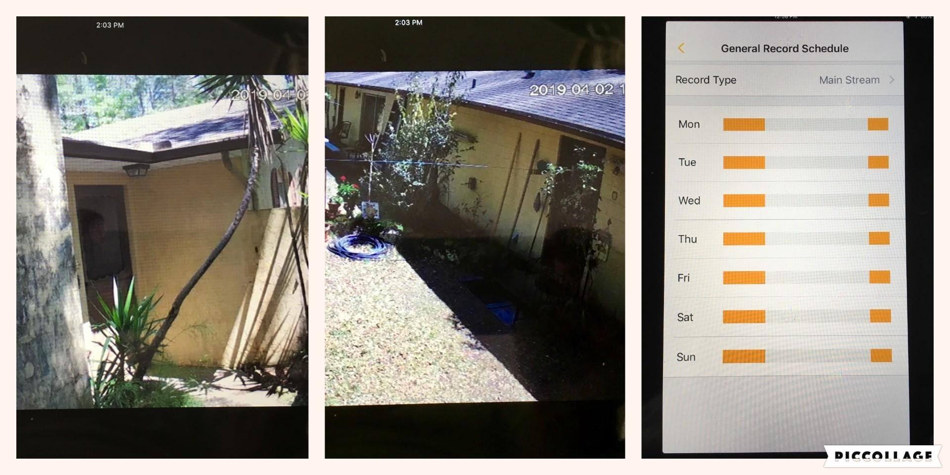 Front & Back Cameras With Scheduled Motion Detector Recording Times, click to load a larger version