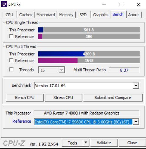 Benchnmark with Intel 5960, click to load a larger version
