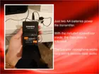 The transmitter with the microphone attached., click to load a larger version