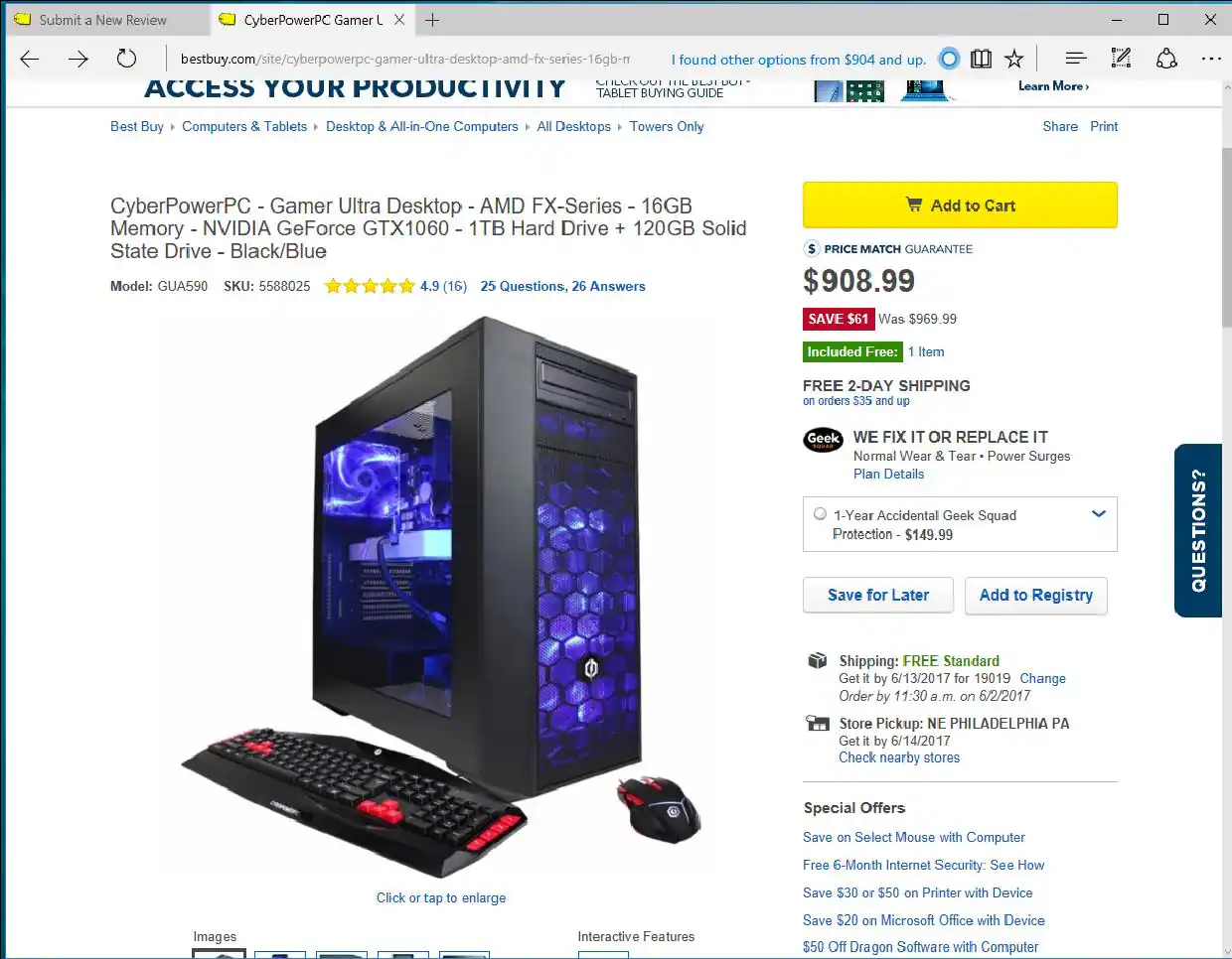 cyberpower pc gamer ultra, click to load a larger version
