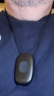 Not tiny, but not huge.  Fairly lightweight.  What ruins a nice device is very poor customer service and fees. I was met with excessive wait times, and on top of the "so-so" monthly fees, you must pay an EXTRA $10 for fall detection., click to load a larger version