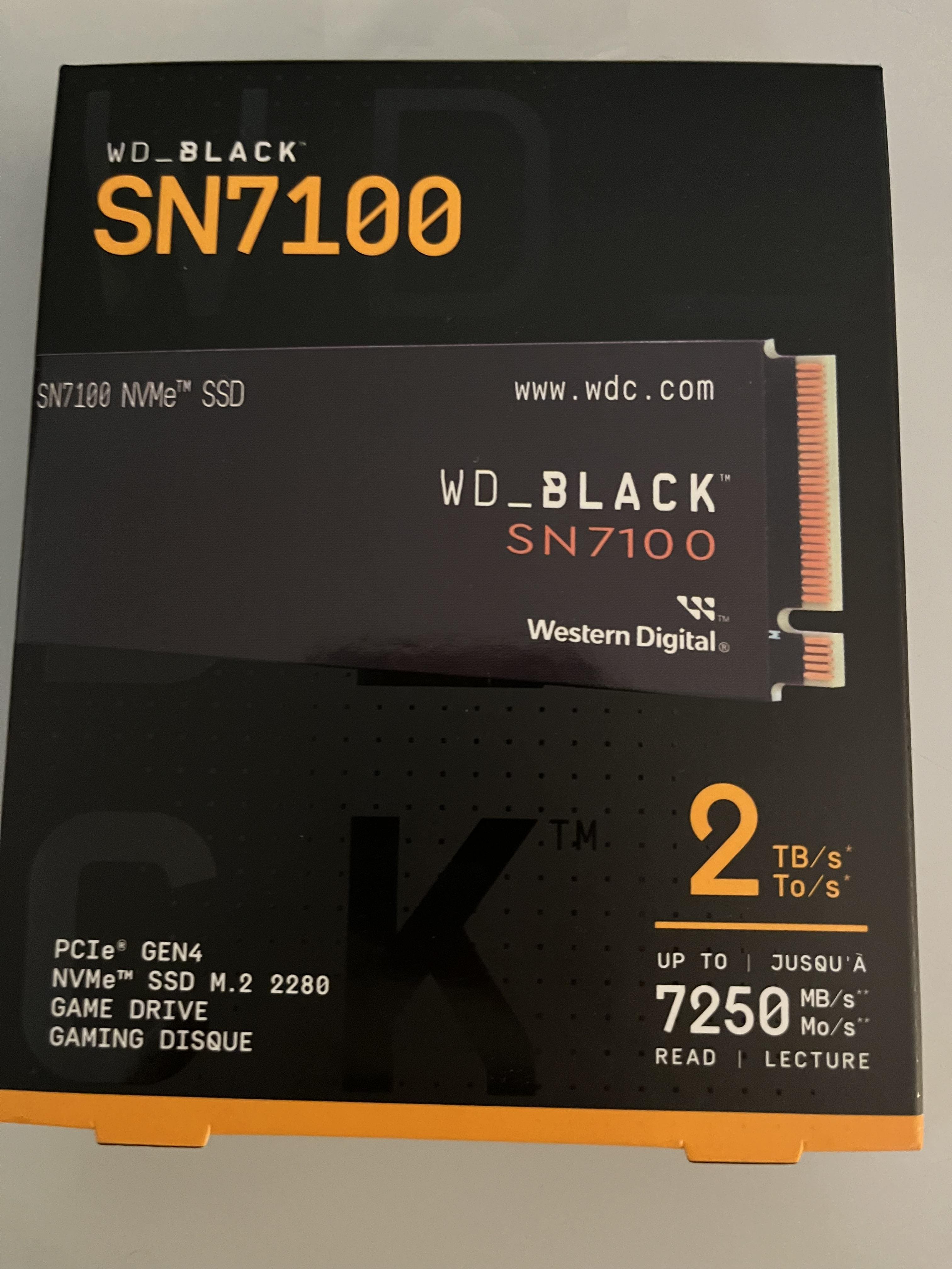 WD BLACK SN7100 2TB Internal SSD Gen 4 x4 NVMe WDBELG0020BBK-WRSN