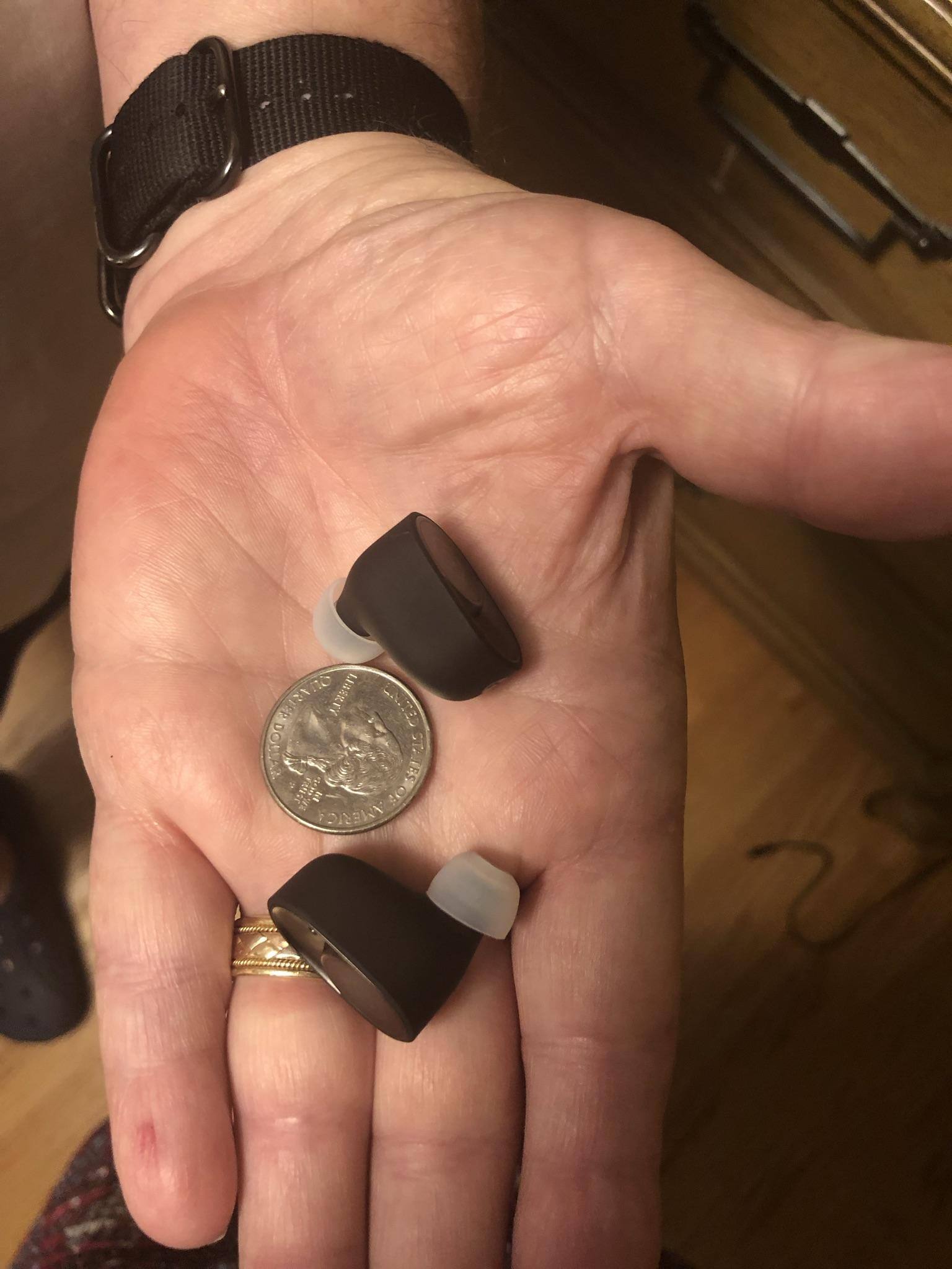 Compared to a quarter, click to load a larger version