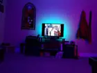 My room with my 3 bulbs set to my Movie scene. The backlight on the TV is an Osram flex smart lightstrip, click to load a larger version