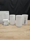 The Deco BE68 comes with 3 nodes and power adapters, an ethernet cable, and a packet that contains the reset key., click to load a larger version