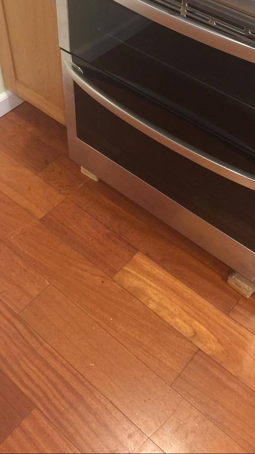 Did not put down cardboard and scuffed floors, click to load a larger version