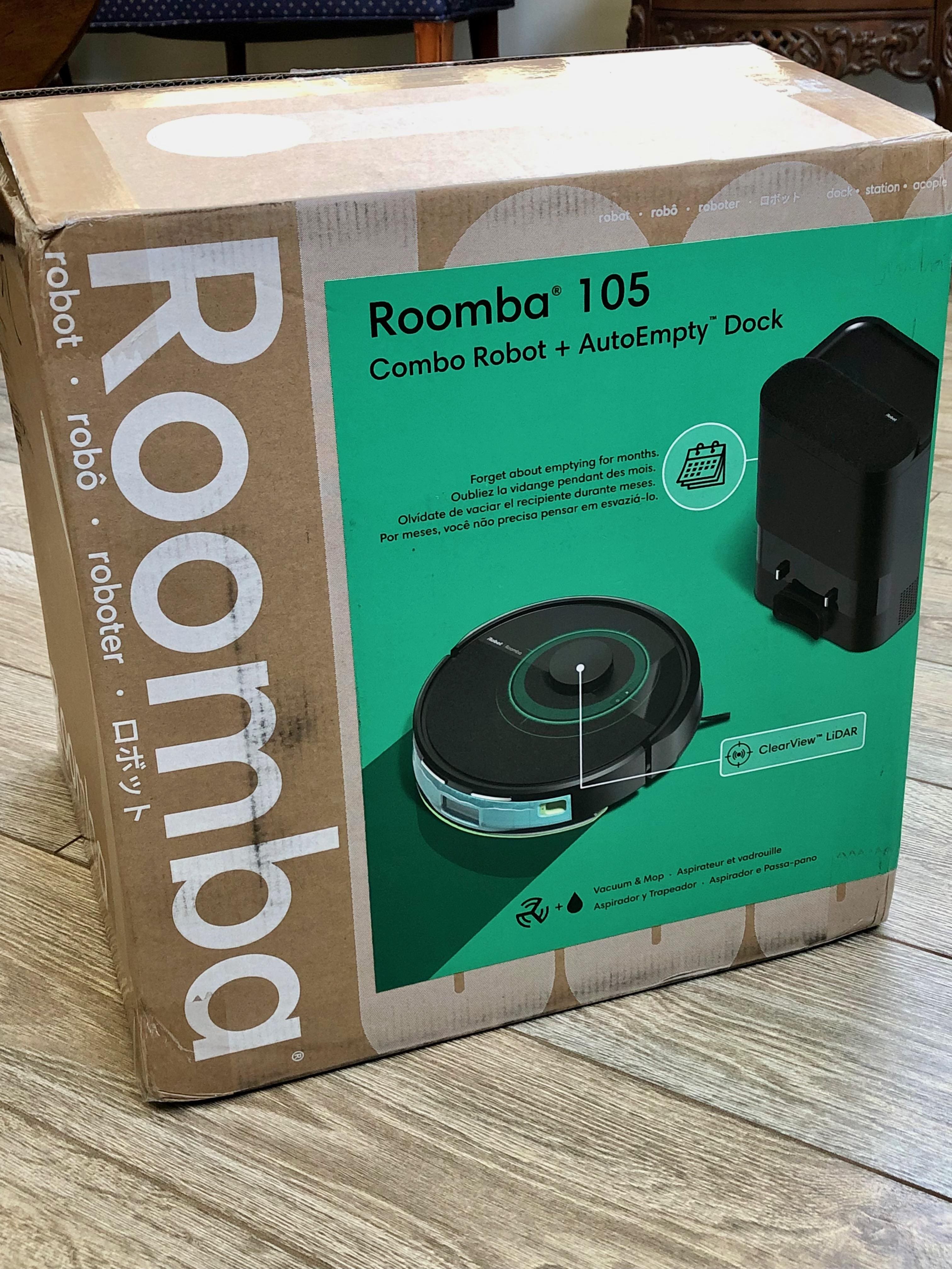 iRobot Roomba 105 Combo Vacuum & Mop + AutoEmpty Dock Self Empties