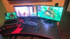 Arozzi Arena Ultrawide Curved Gaming Desk Black with Red Accents  ARENA-NA-BLACK - Best Buy