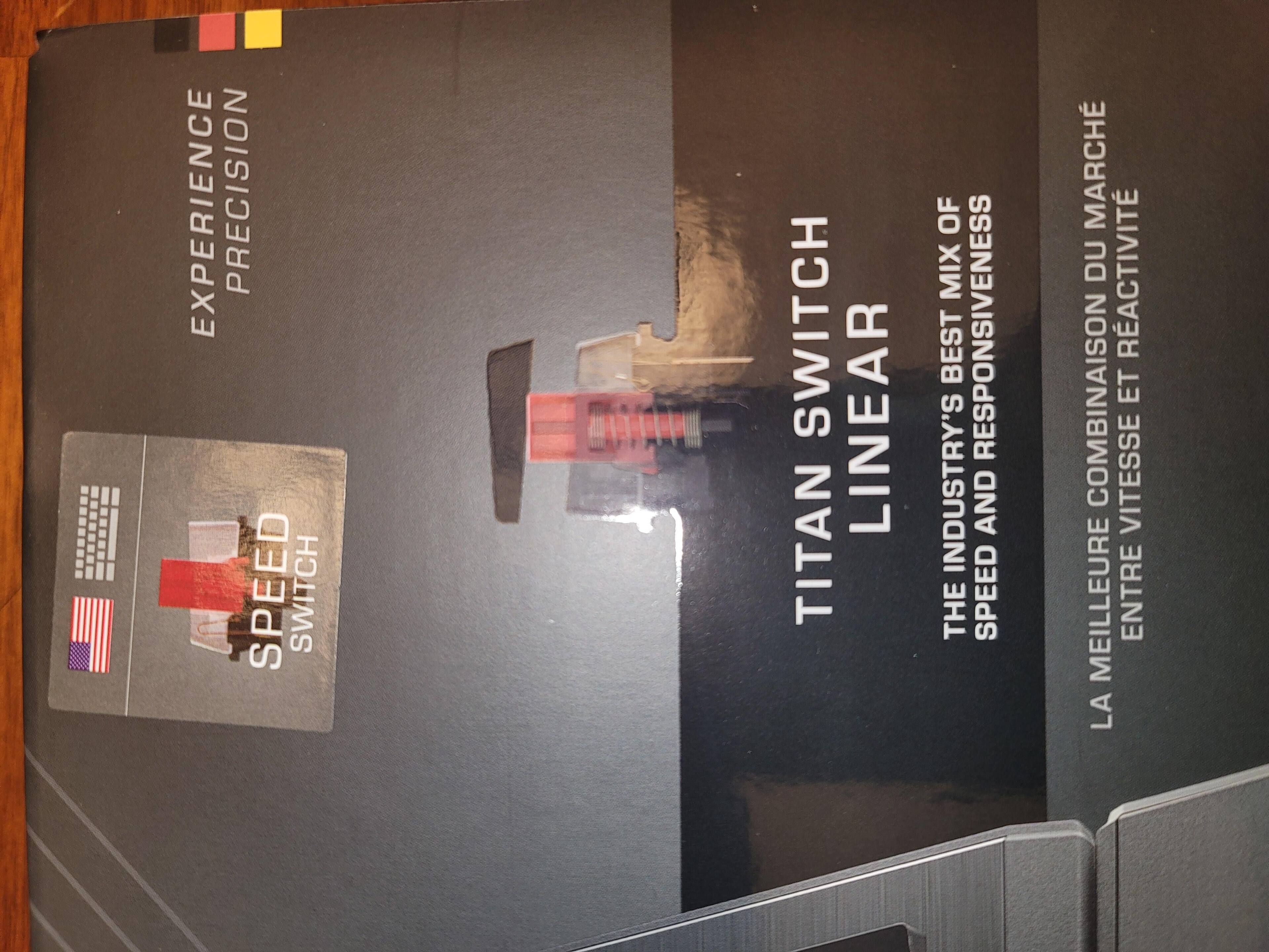 I was surprised by how much of an improvement the TItan Speed swtich offered over my previous experiences with Linear "speed" type switches., click to load a larger version