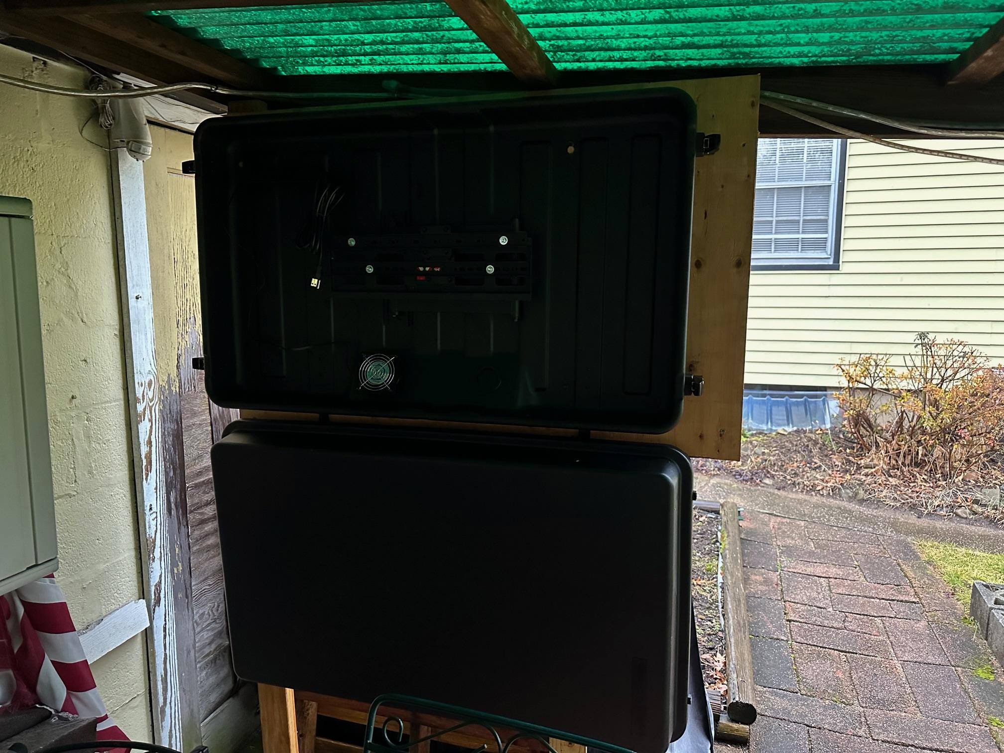 Installed W/ no TV - Cover on hangers, click to load a larger version