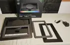Everything included with the Laptop Cooler: Laptop Cooler, Power Adapter, 3 Frames for fitting different sized laptops, and instructions., click to load a larger version