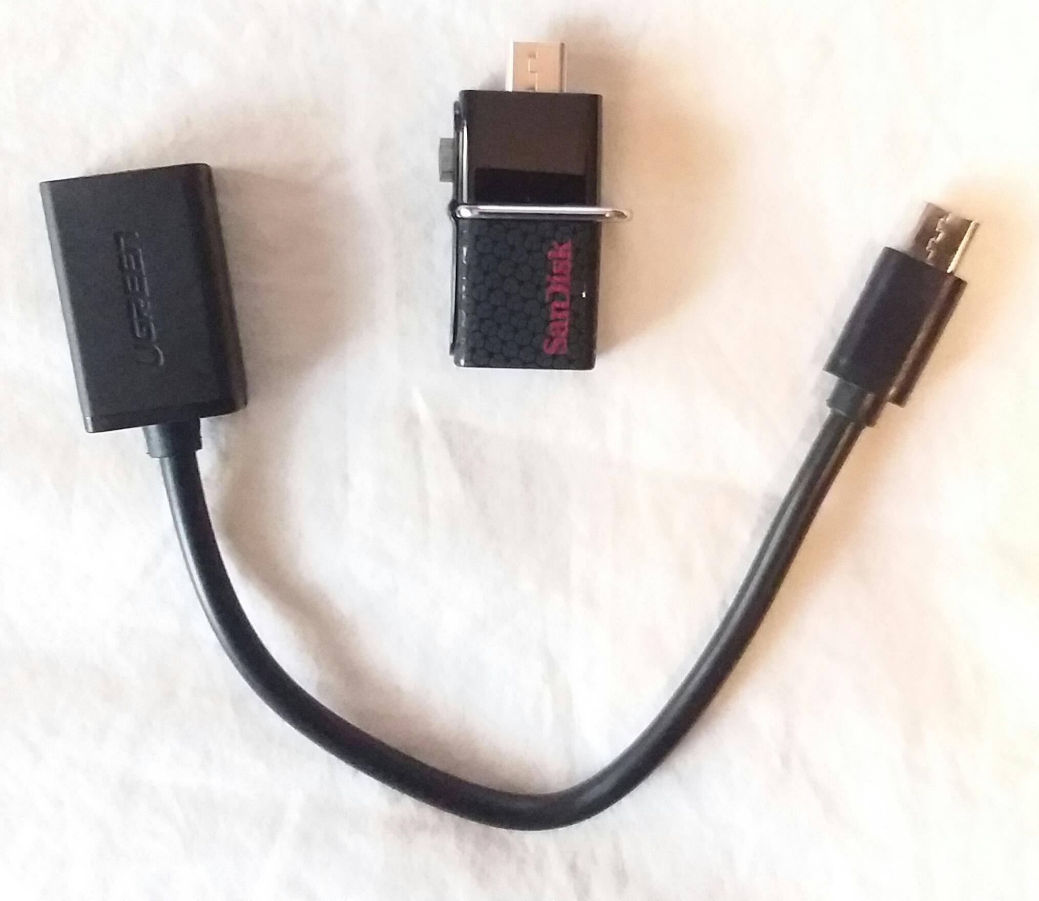 Flash drive with adapter, click to load a larger version