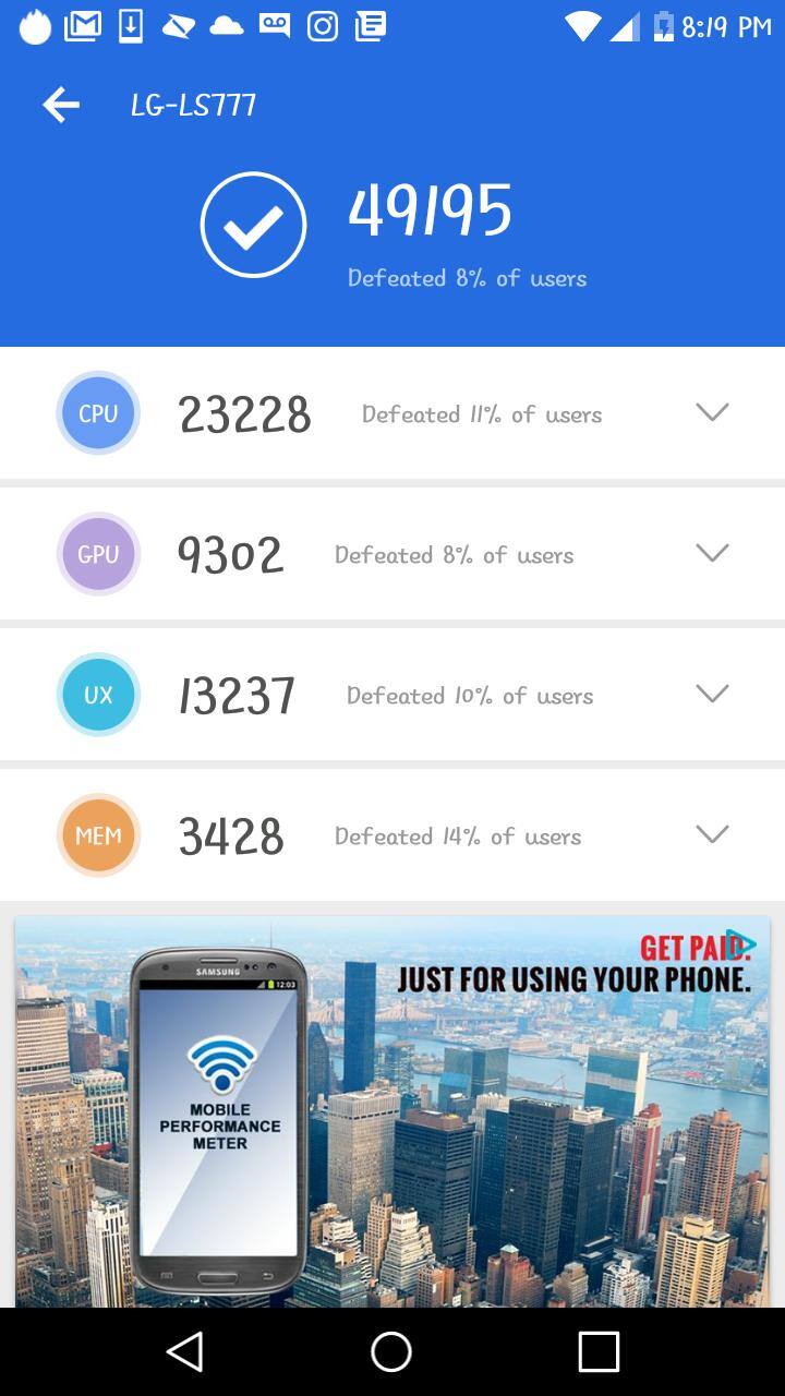 Antutu benchmark, click to load a larger version