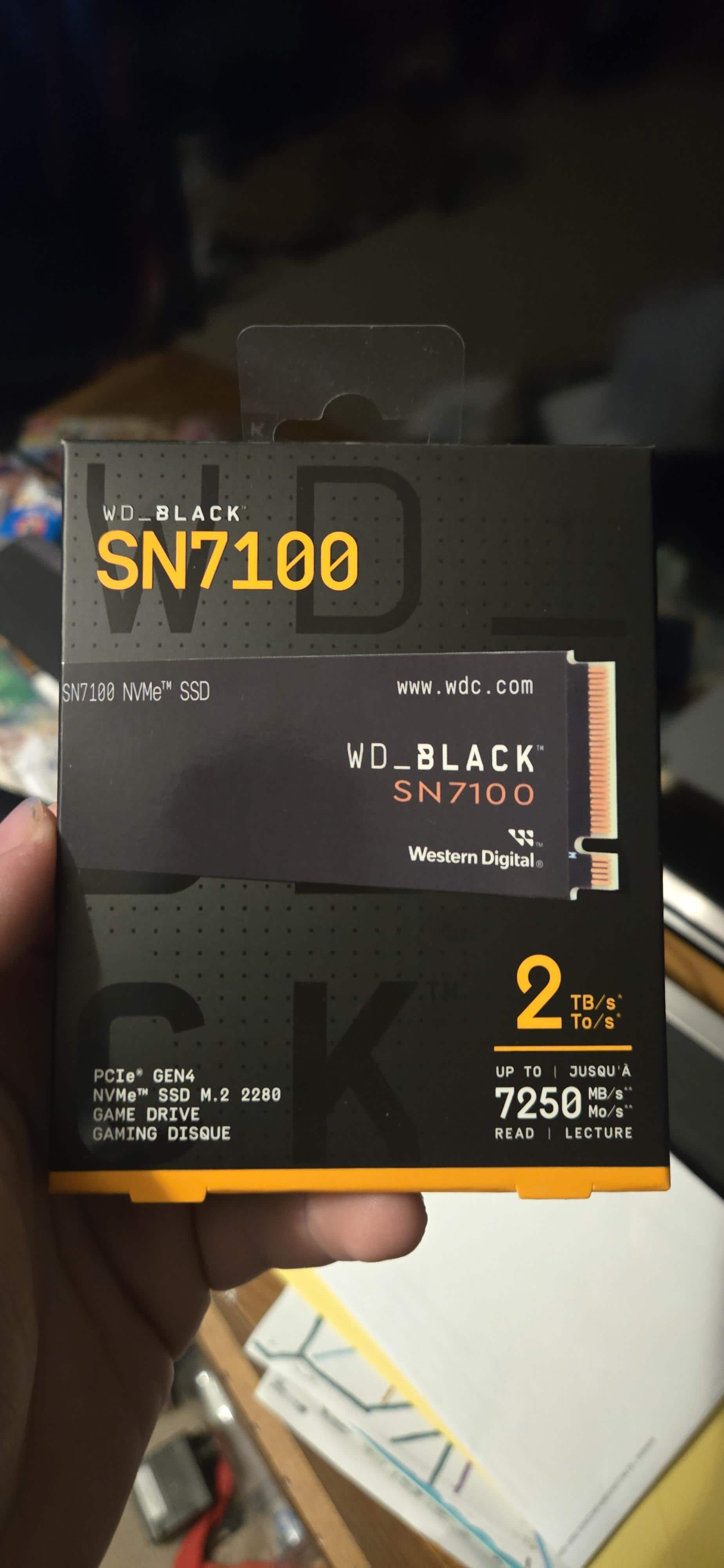 WD BLACK SN7100 2TB Internal SSD Gen 4 x4 NVMe WDBELG0020BBK-WRSN