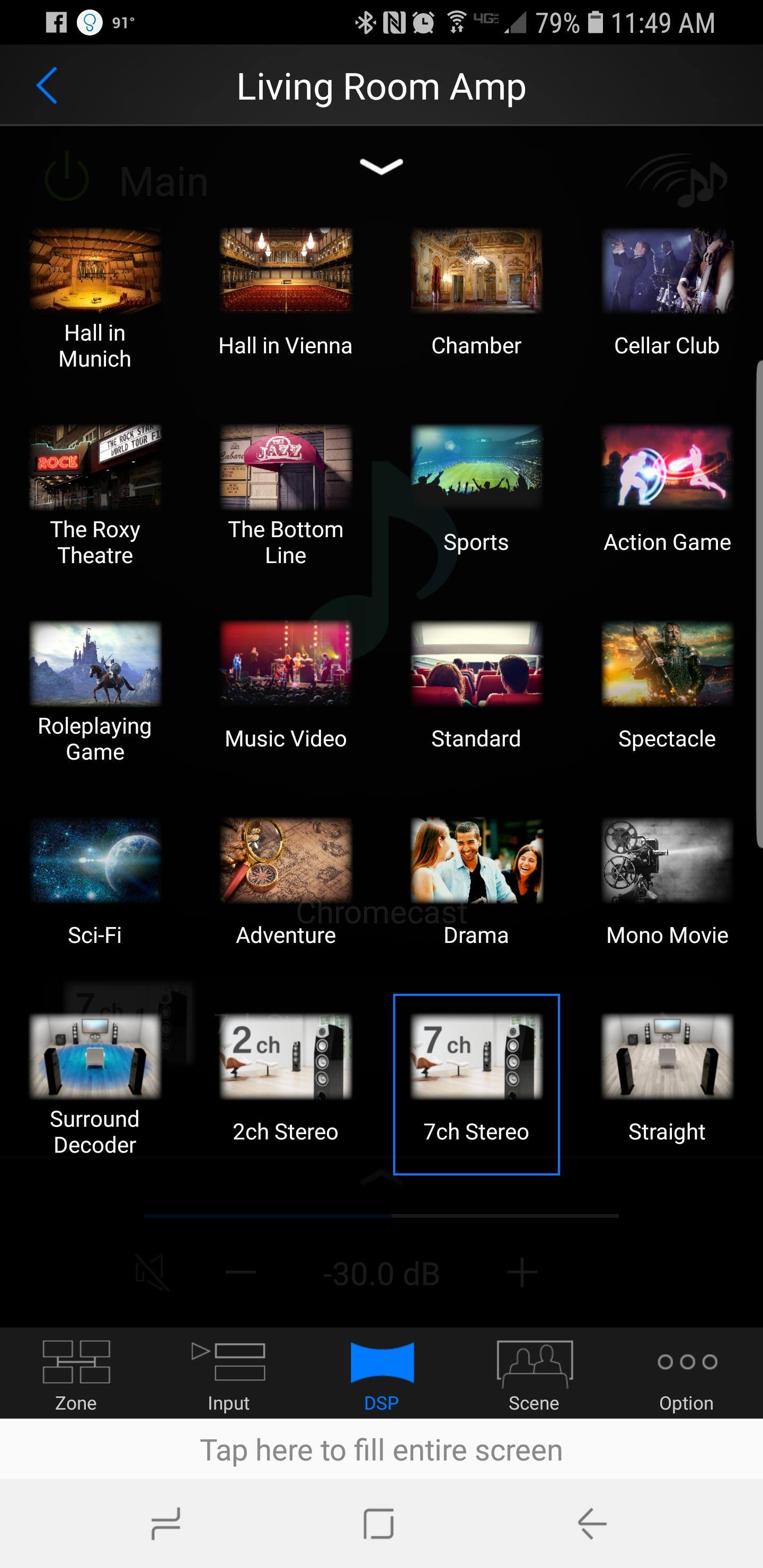 A large variety of DSP are preconfigured. Some adjustment within the DSP is also available, click to load a larger version