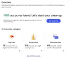 Online account cleanup results, click to load a larger version