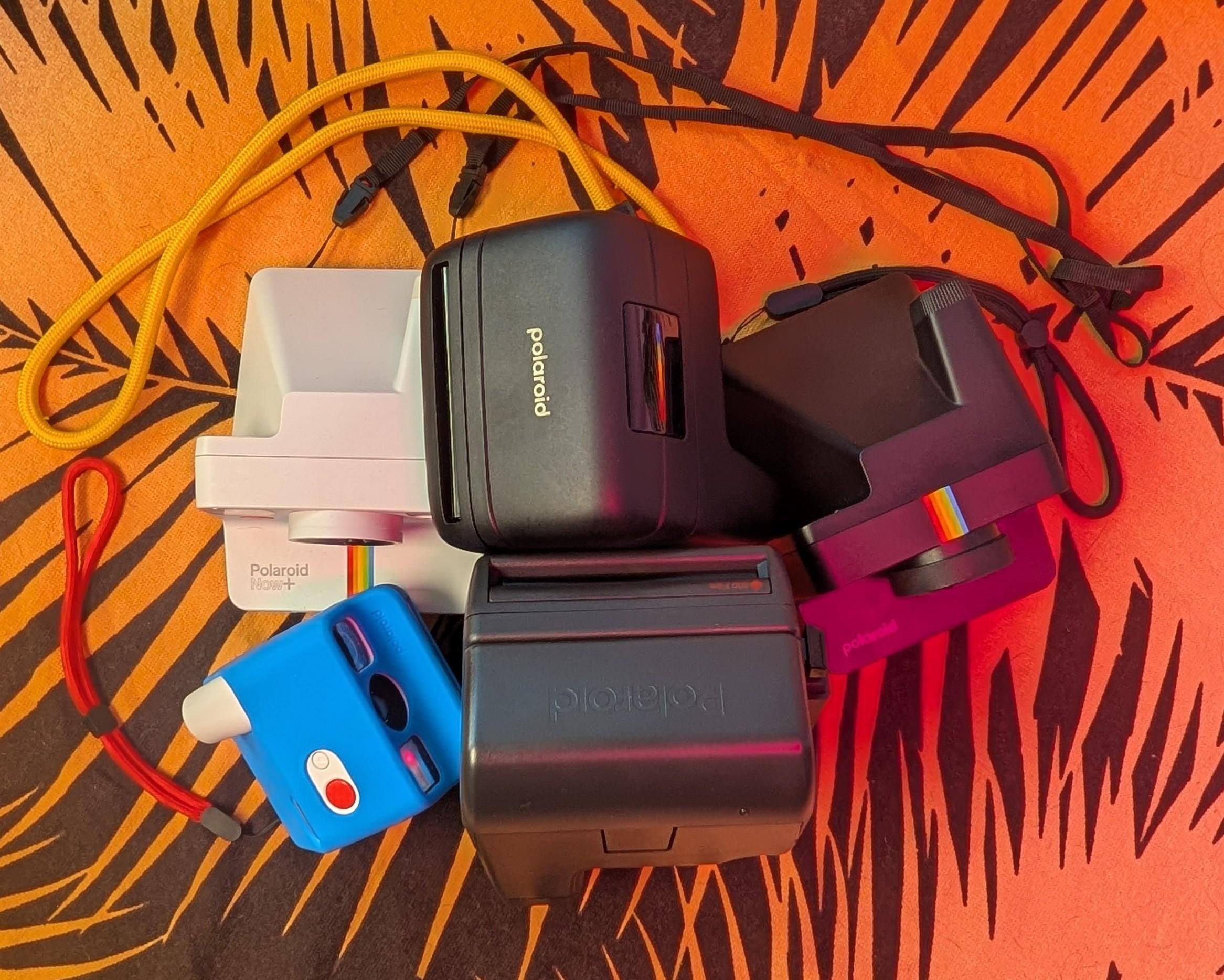 The Polaroid Flip in a collection of various Polaroid cameras like the Now+ and the Go., click to load a larger version