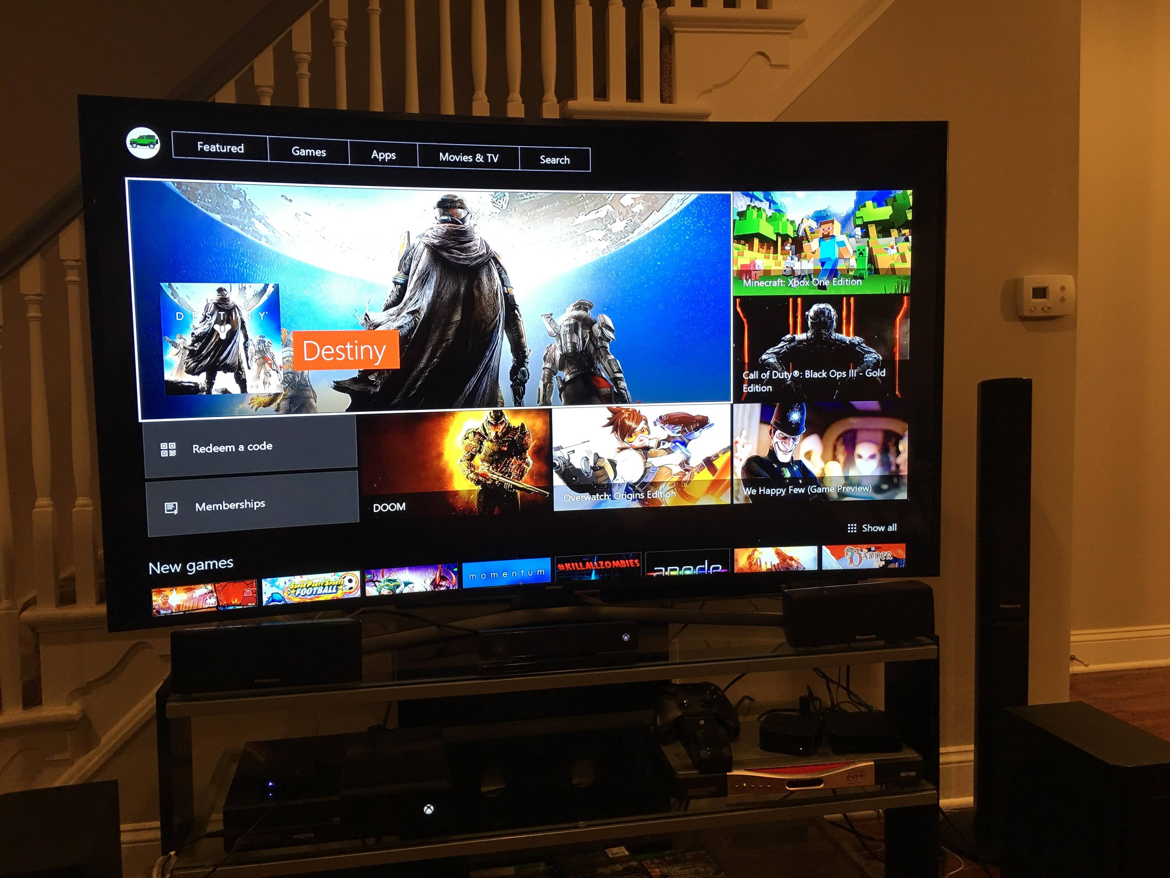 Xbox1 dashboard, click to load a larger version