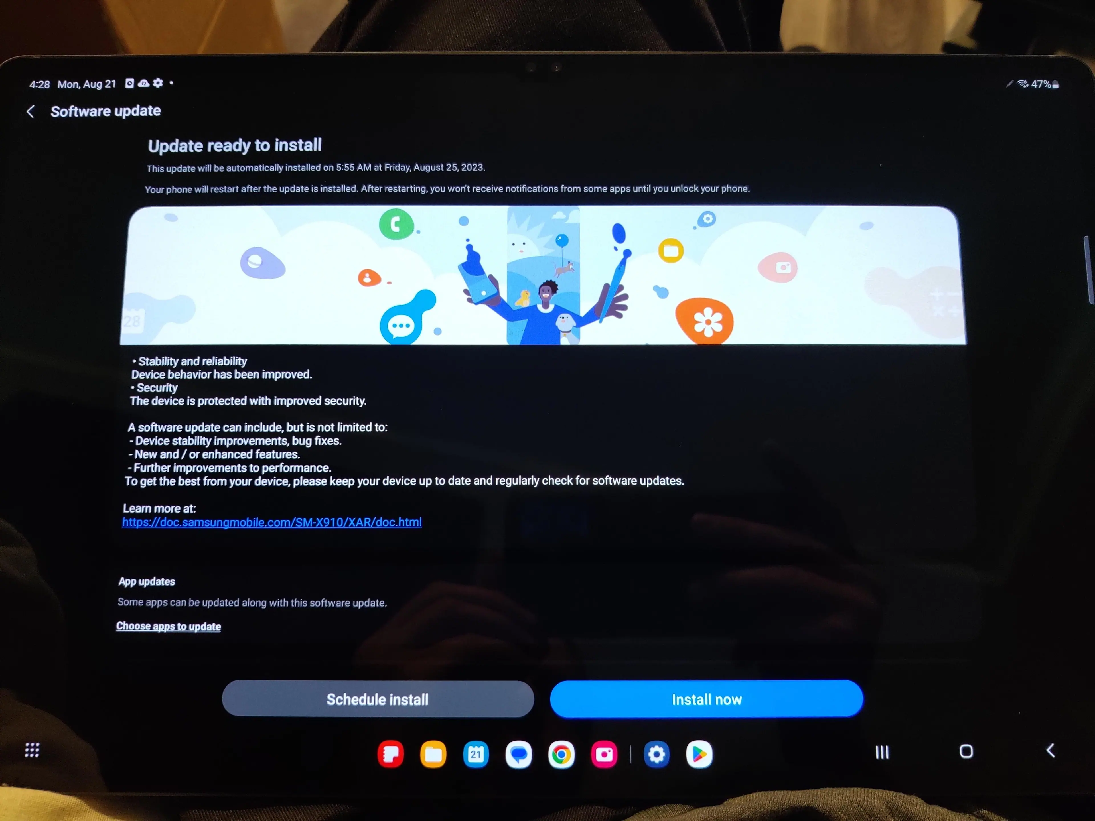 First system update out of box, click to load a larger version
