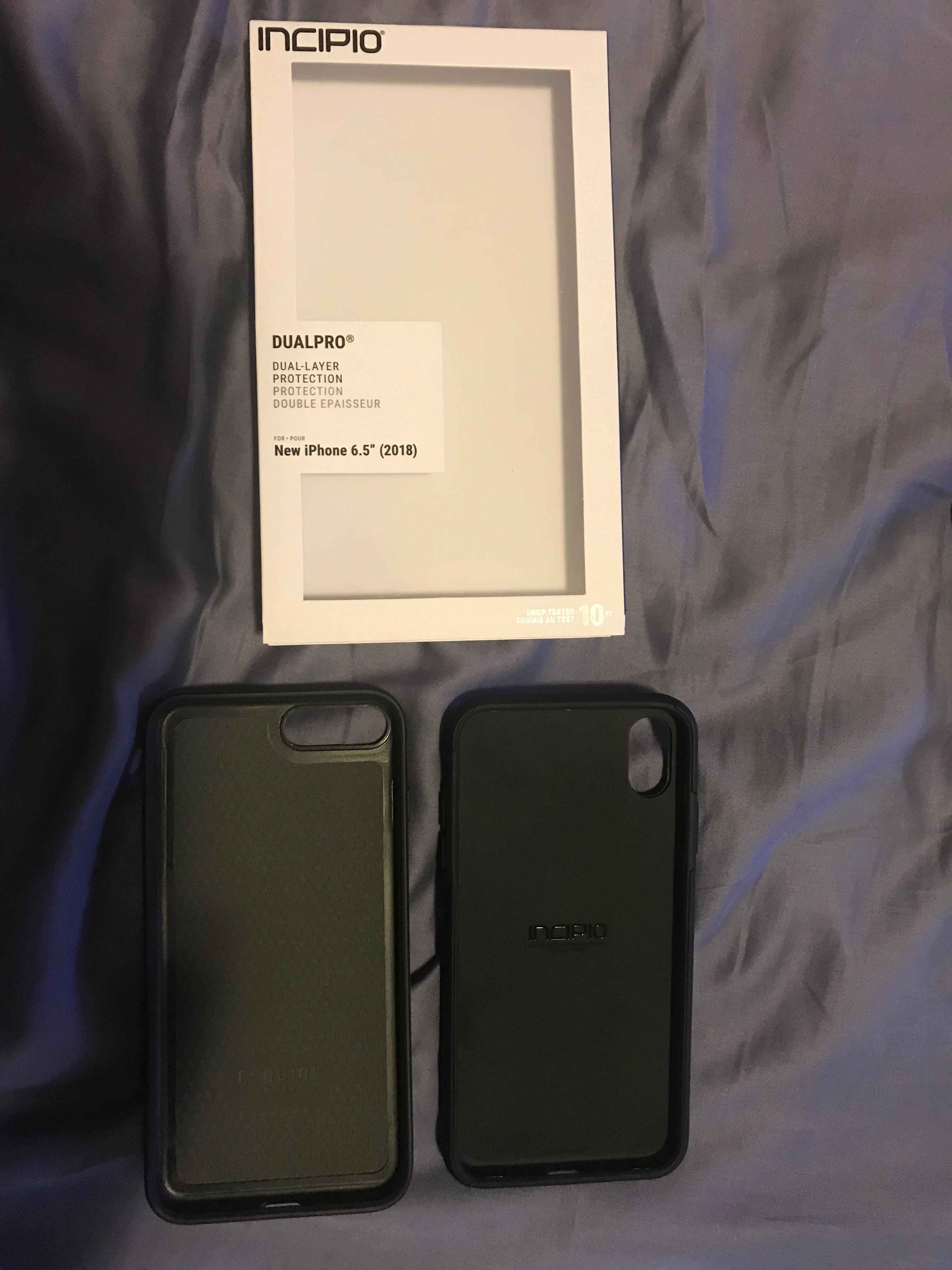 New “Xs Max” case on the right, with the box it came with saying for the new 6.5 inch 2018 iPhone., click to load a larger version