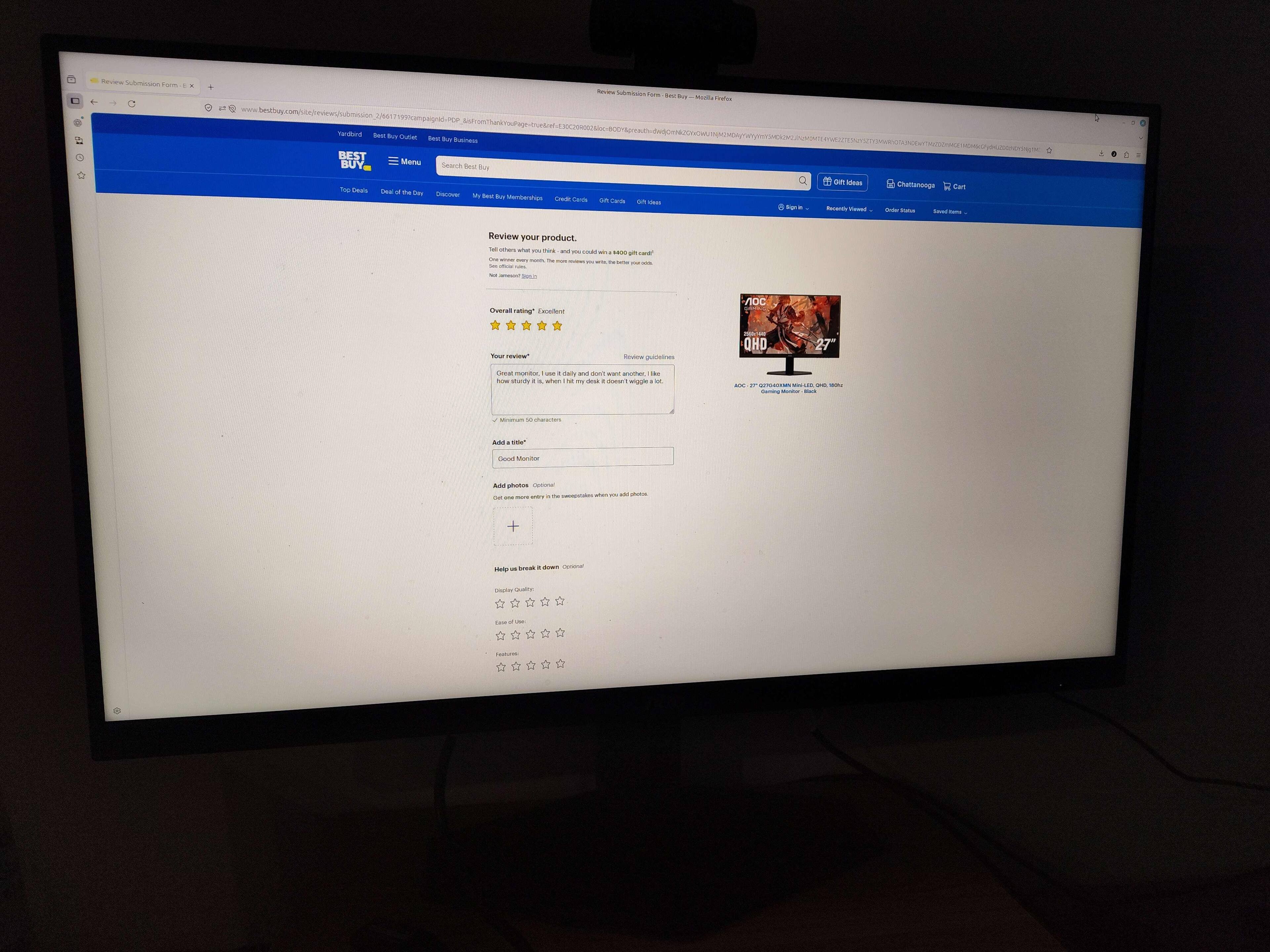 Customer provided image, click to load a larger version