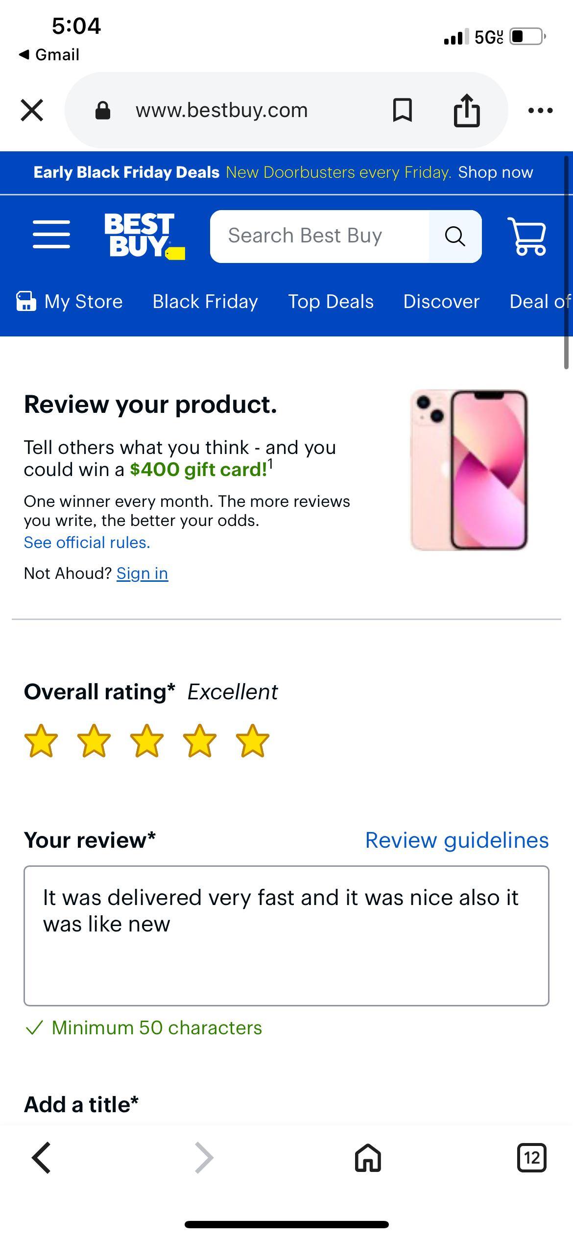 Apple Refurbished Excellent iPhone 13 5G 128GB (Unlocked) Pink