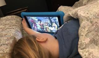 His tablet is enjoyed a little extra on weekend nights! Also great for long trips, quiet time, and Mom's meetings., click to load a larger version