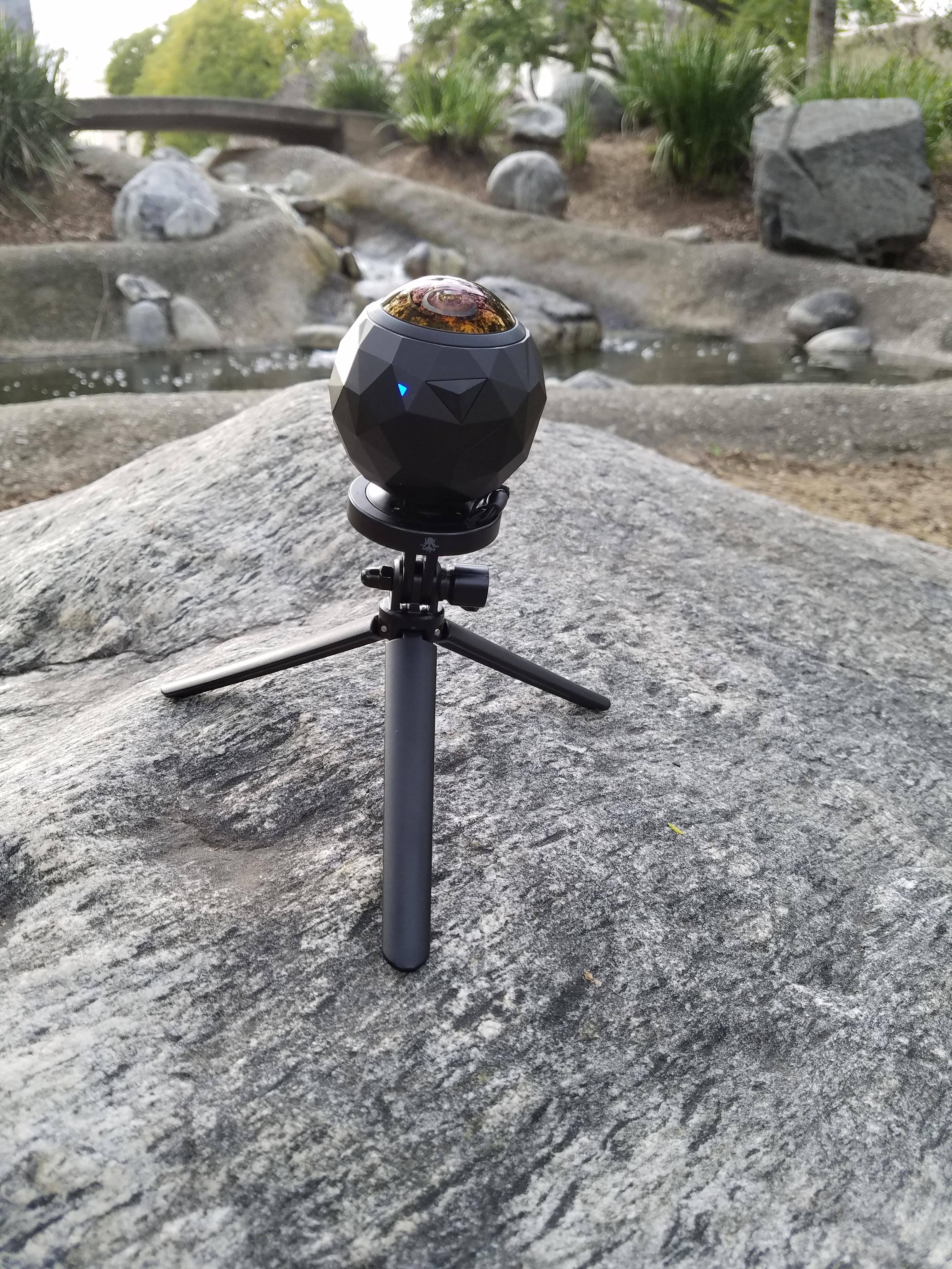 Gopro Tripod Mount with the 360fly, click to load a larger version