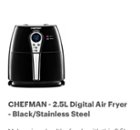 Best Buy: Chefman 2.5L Digital Air Fryer Black/Stainless Steel RJ38-P1