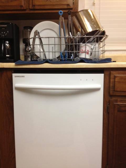 Wash the dishes by hand & use rack as a drainer., click to load a larger version