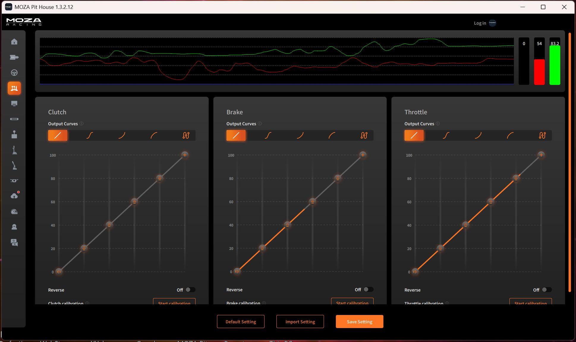 Accelerator and Brake curves, click to load a larger version