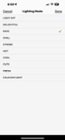 Music Center lighting menu - first 4 options sync with music, click to load a larger version
