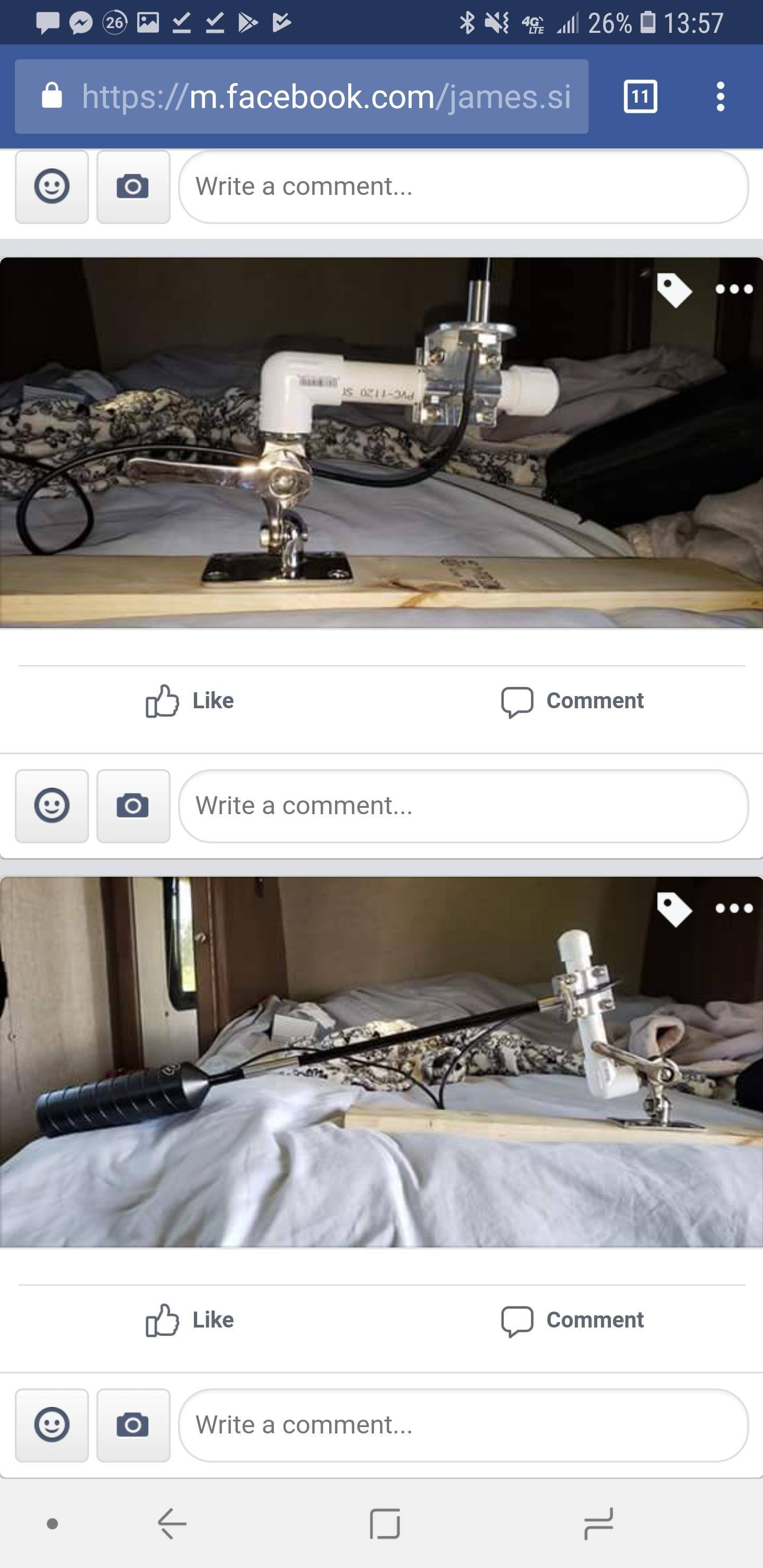 Otr antenna using a marine antenna mount, click to load a larger version