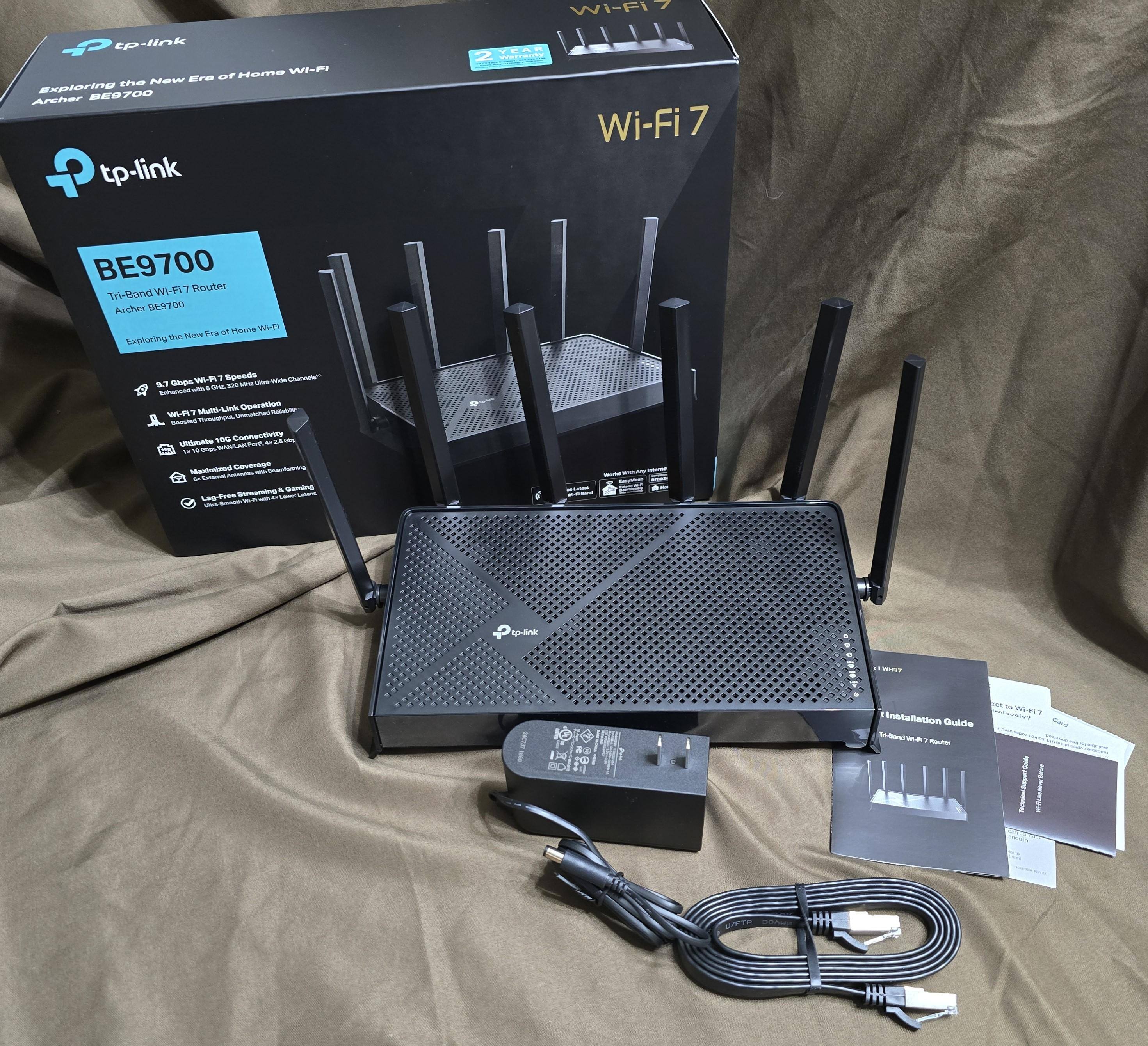 TP Link Archer BE9700 Tri Band Wi Fi 7 Router Black Archer BE9700