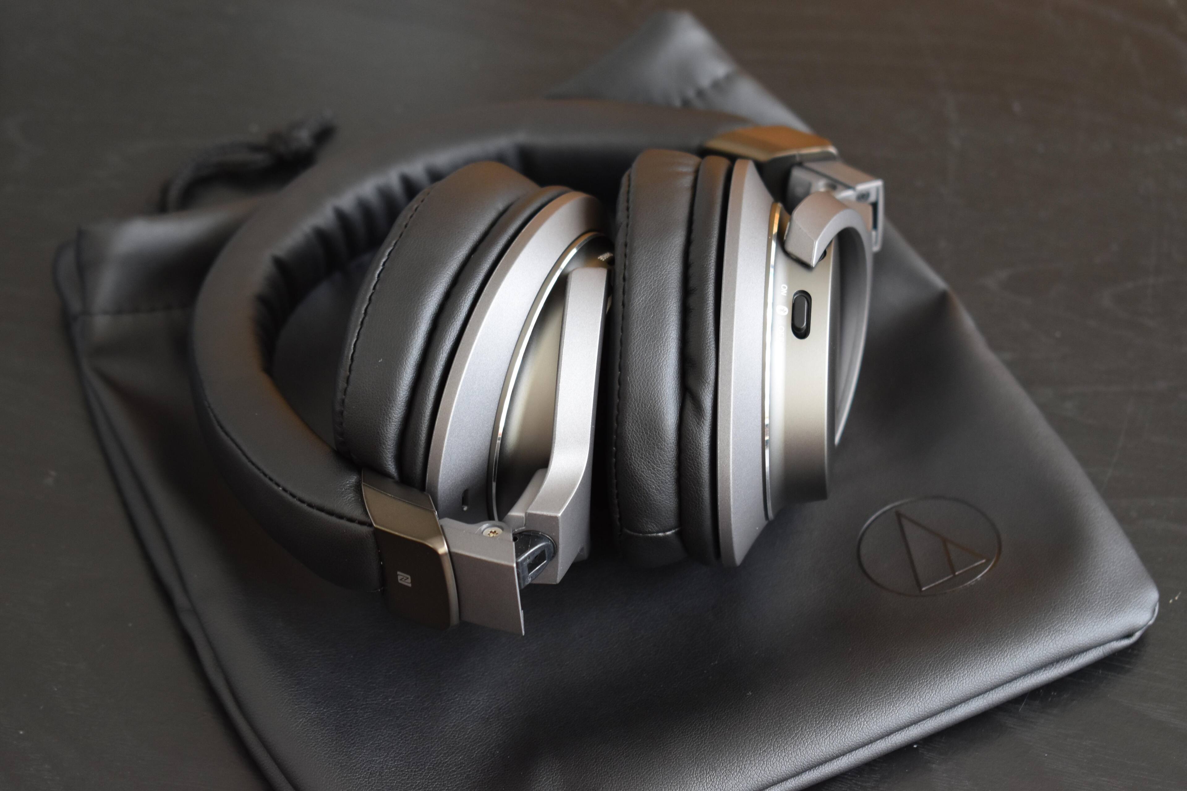 Headphones in their folded position, click to load a larger version