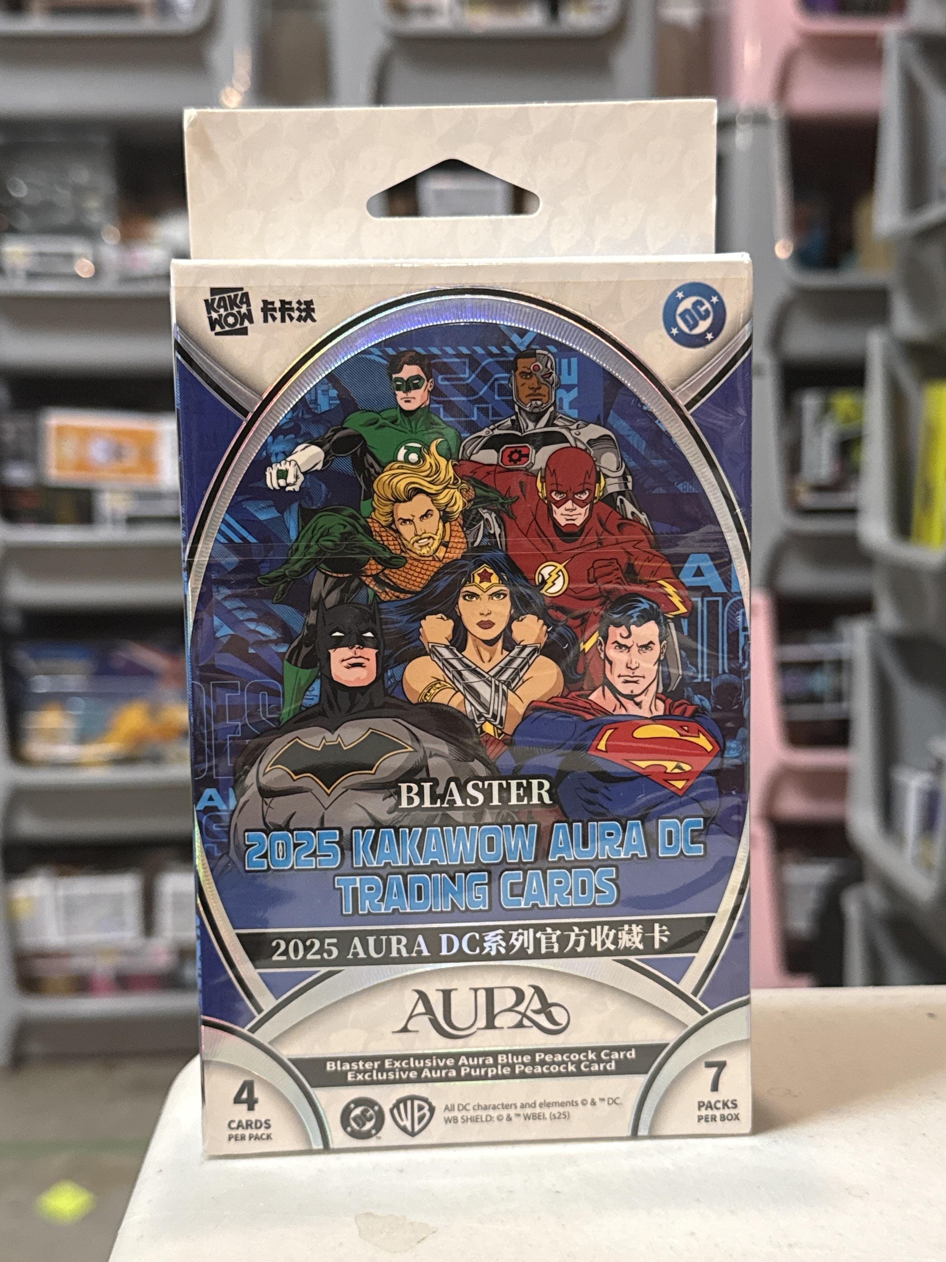 2025 Kakawow Aura DC Blaster Trading Card Box (7 Packs) SP