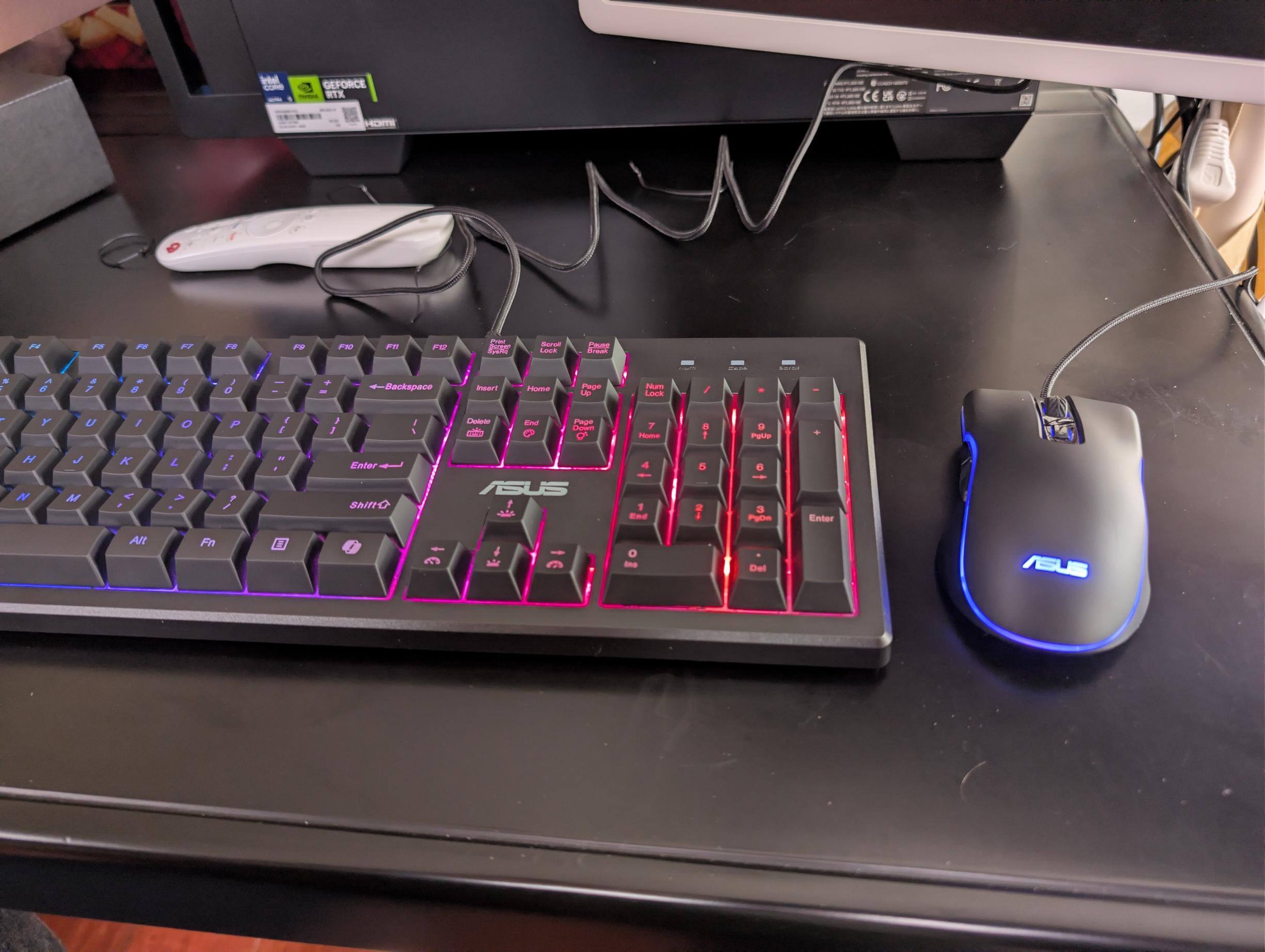The keyboard and mouse lit up., click to load a larger version