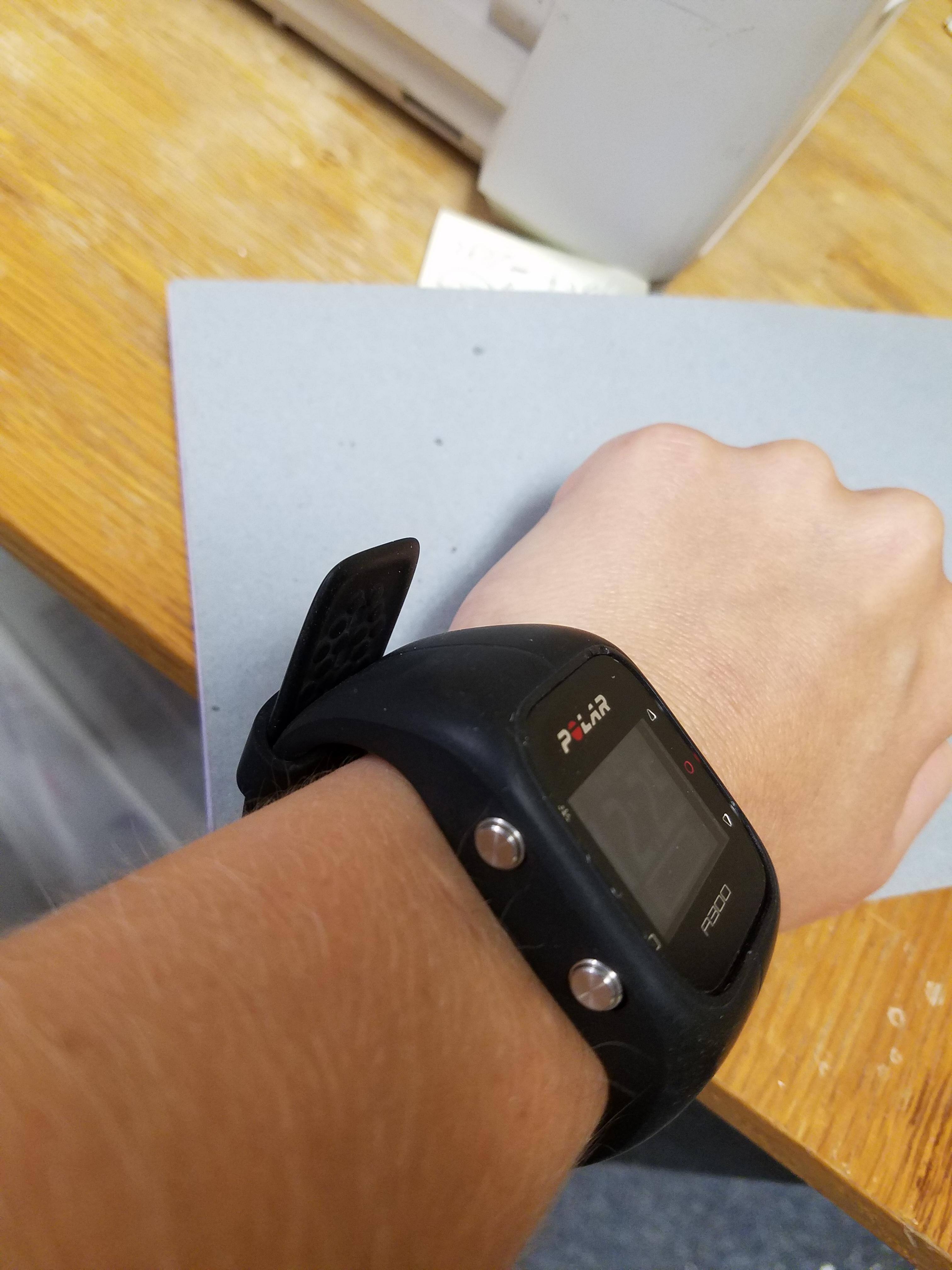 The band sticks out and catches on things even when tightened all the way., click to load a larger version