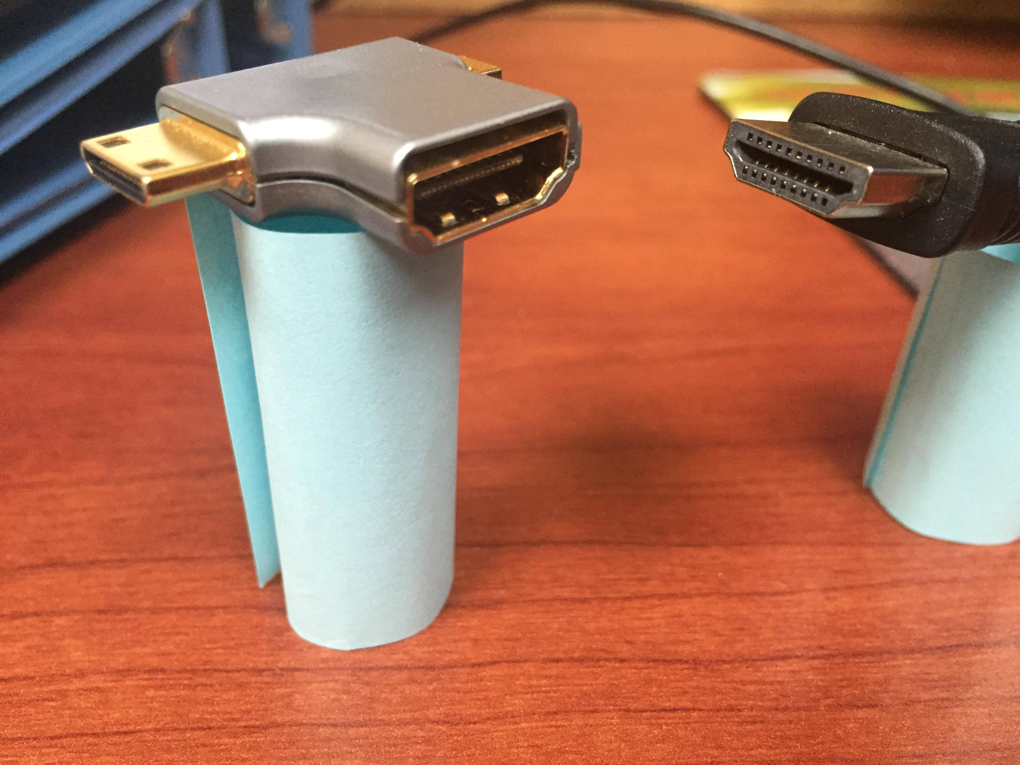 Adapter and hdmi cable to show connections, click to load a larger version