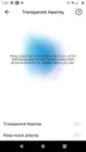 Transparent hearing settings in the app, click to load a larger version